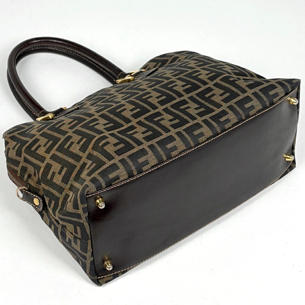 Fendi canvas Zucca brown handbag Brown